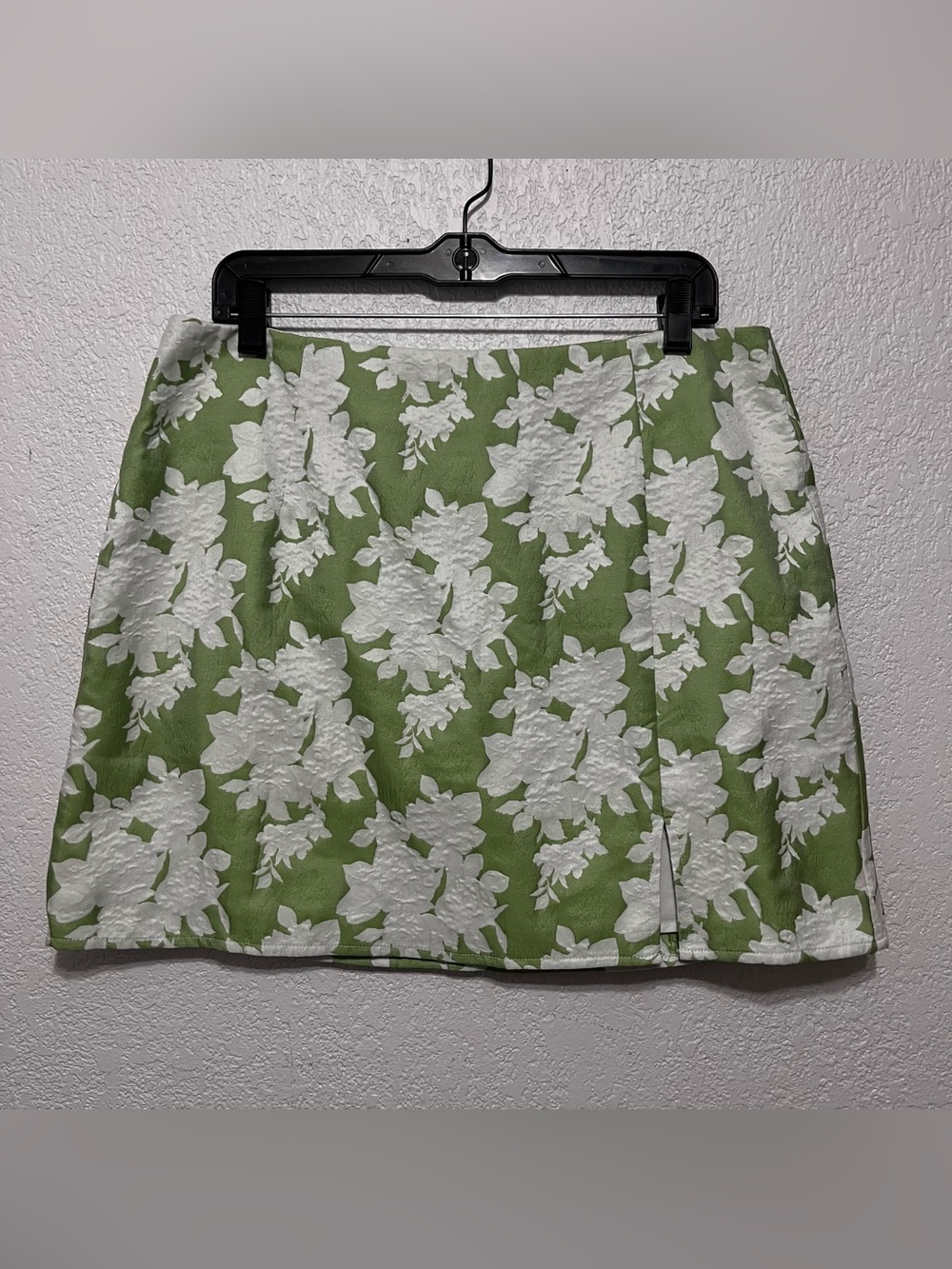 Lulus Feelin' Flirty Light Green Floral Jacquard Mini Skirt size XL